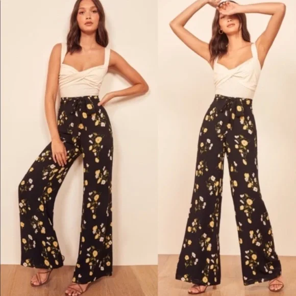 Reformation Starry Pant Floral Piazza Print - Picture 1 of 5